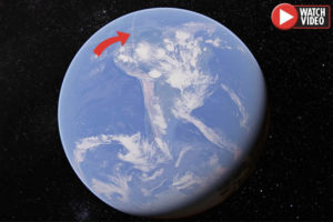 strange line spanning globe caught on google earth
