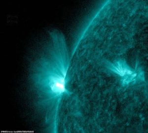 massive flares erupting from the sun spotted by NASA spacecraft