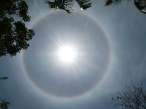 Sun halo appears over Texas