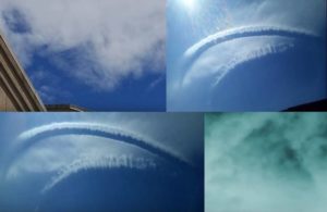 unusual arch like clouds seen over Michigan and England