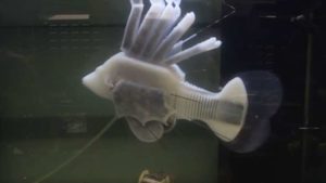 robot fish swims using synthetic blood
