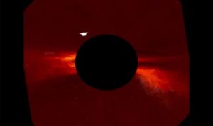 strange angelic like ufo seen near sun