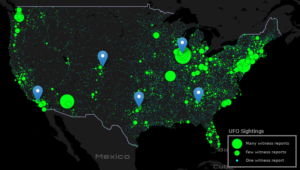 interactive map of ufo hotspots created
