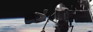first space x manned crew dragon docks with space station on historic flight