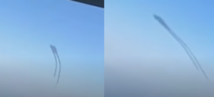 unusual ufo filmed from airplane