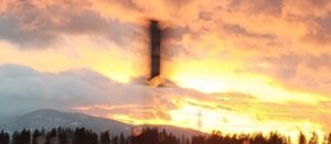 monolith spotted in sky near Utah