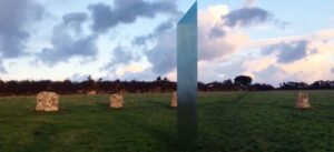 augmented reality monolith appears at ancient English site