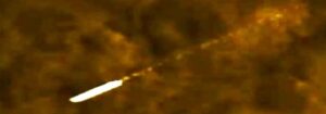 satellite image captures huge cylindrical object leaving sun