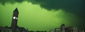 derecho turns skies an ierie green in South Dakota