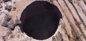 giant sinkhole opens up near small town in Chile