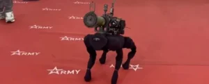 Russia unveils armed robot dog