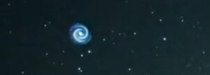eerie blue sky spiral filmed after space x launch