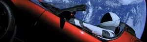 where is red Tesla roadster after 5 years in space