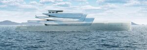 superyacht covered in mirrored glass is designed to be invisible