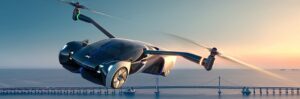 all electric flying car takes to the sky in Dubai