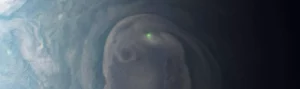 alien green flash photographed in Jupiter’s clouds