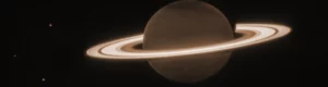 saturns rings glow in Webb space telescope photo