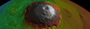 olympus mons on Mars may have once a been volcanic island