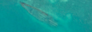 sunken ship spotted on google earth