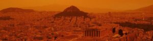 sky turns blood red over Greece and Libya