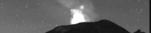 ufo spotted above active volcano on webcam